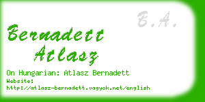 bernadett atlasz business card